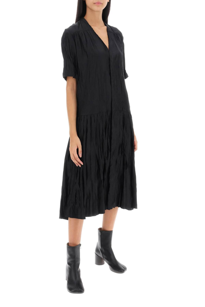 Shop Mm6 Maison Margiela Jacquard Shirt Dress In Black