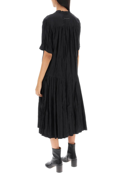 Shop Mm6 Maison Margiela Jacquard Shirt Dress In Black
