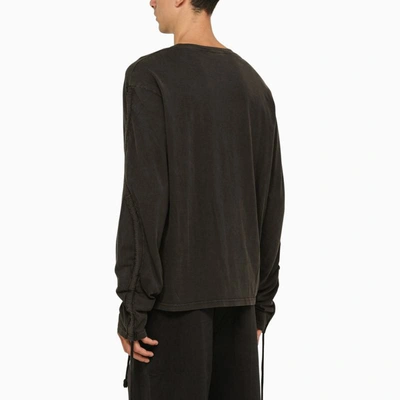 Shop Bluemarble Washed Crew-neck T-shirt In Black