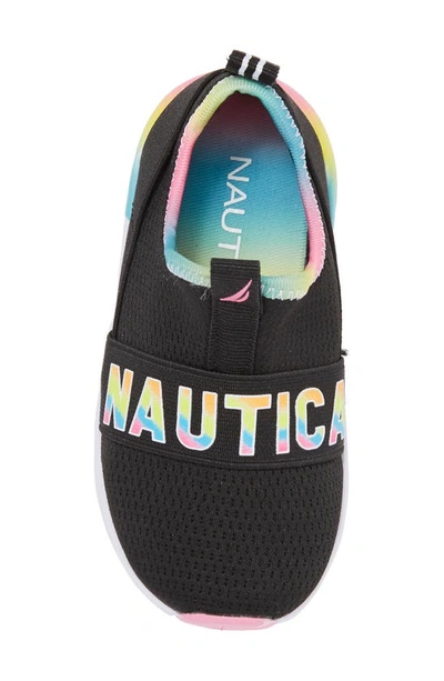 Shop Nautica Kids' Sloats Slip-on Sneaker In Black/ Bright Gradient