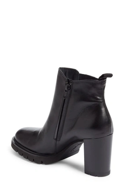 Shop Paul Green Sahara Block Heel Chelsea Boot In Black Leather