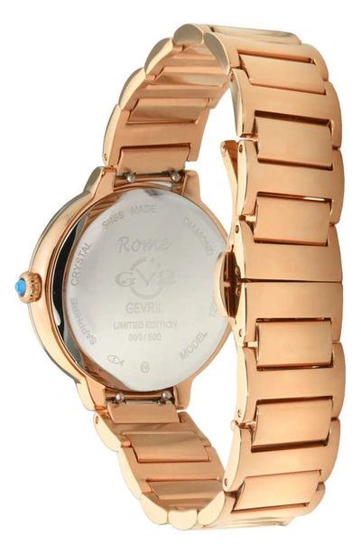 Shop Gv2 Rome Diamond Bracelet Watch, 36mm In Rose Gold