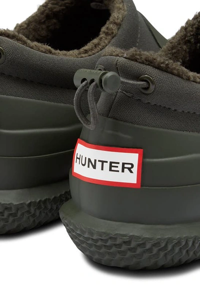 Shop Hunter Original Fleece Lined Slipper Shoe In Dark Olive