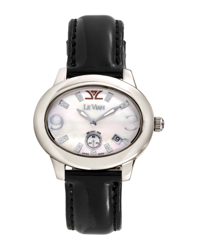 Shop Le Vian Women's Leather Diamond Watch