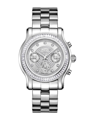 Shop Jbw Women's Laurel Diamond & Crystal Watch In Silver
