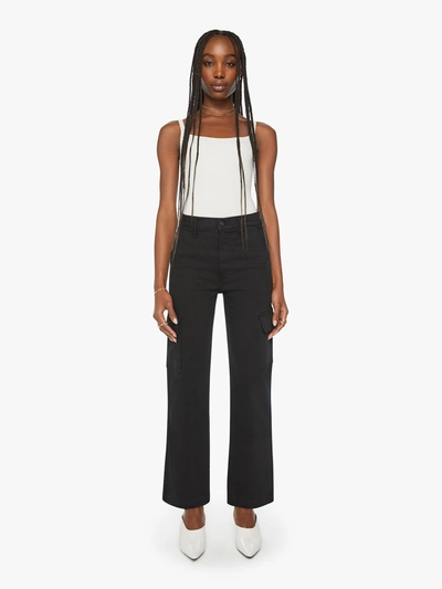 Mother The Mid Rise Rambler Zip Flood Jeans Spiked Hair Art Flair In Black