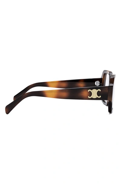 Celine Triomphe Tortoiseshell-effect Square-frame Glasses In Blonde Havana