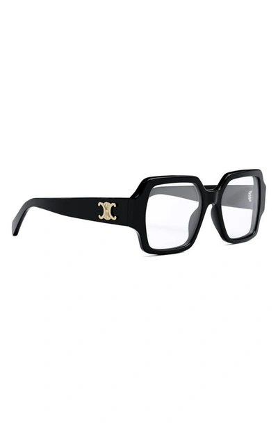 Celine Women's Triomphe 52mm Square Optical Eyeglasses In Shiny Black