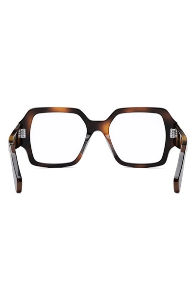 Shop Celine Triomphe 52mm Square Reading Glasses In Blonde Havana