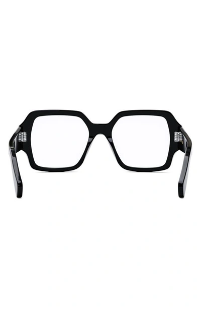 Shop Celine Triomphe 52mm Square Reading Glasses In Shiny Black