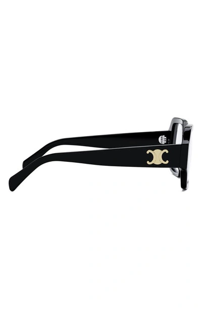 Celine Women's Triomphe 52mm Square Optical Eyeglasses In Shiny Black