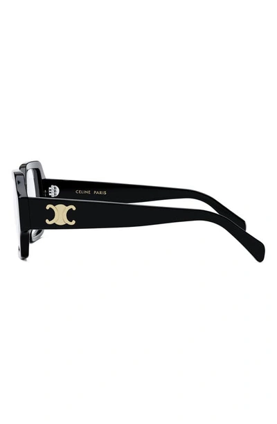 Celine Women's Triomphe 52mm Square Optical Eyeglasses In Shiny Black