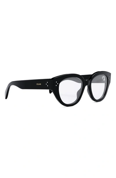 Shop Celine 51mm Bold Optical Glasses In Shiny Black