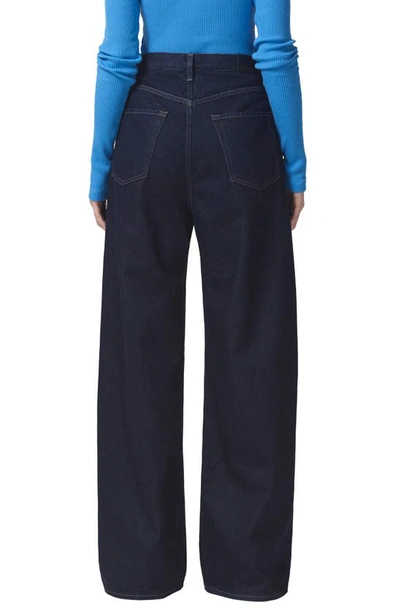 Citizen Of Humanity Maritzy Pleated Wide Leg Denim Pants In Hudson