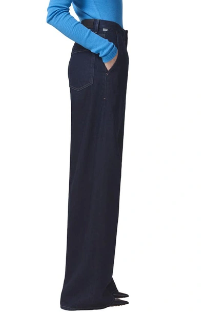 Citizen Of Humanity Maritzy Pleated Wide Leg Denim Pants In Hudson