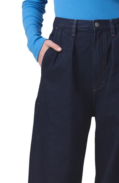 Shop Citizens Of Humanity Maritzy Pleated Wide Leg Denim Pants In Hudson