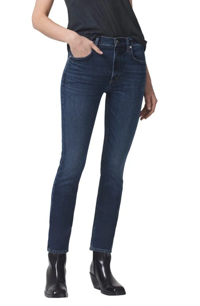 Shop Citizens Of Humanity Sloane Mid Rise Skinny Jeans In Baltic