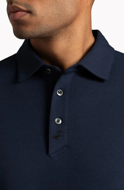 Shop Hypernatural Dagger Supima® Cotton Blend Slim Fit Polo In Midnight Navy