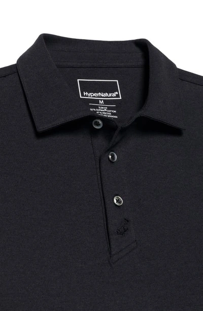 Hypernatural Dagger Supima® Cotton Blend Slim Fit Polo In Magpie Black