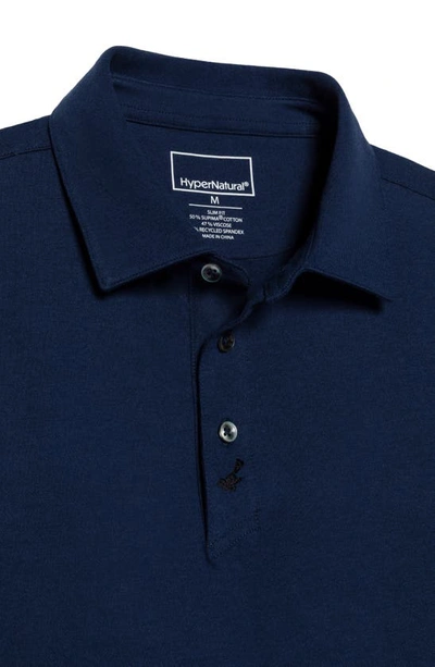 Shop Hypernatural Dagger Supima® Cotton Blend Slim Fit Polo In Midnight Navy