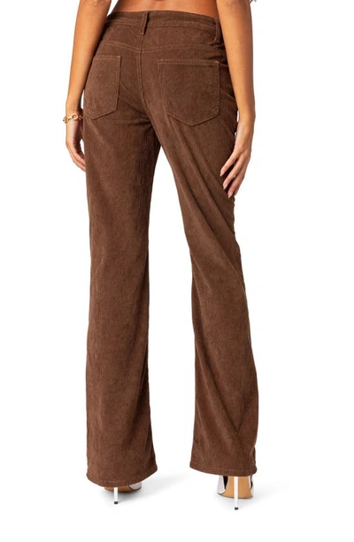 Edikted Women's Corduroy Bootcut Flared Pants In Brown