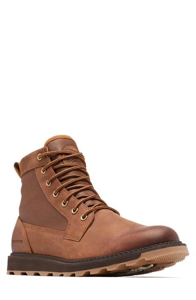 Shop Sorel Madson Ii Field Waterproof Boot In Velvet Tan/ Blackened Brown