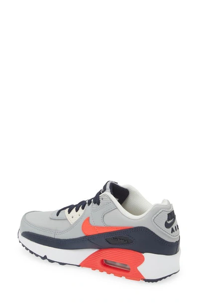 Shop Nike Kids' Air Max 90 Sneaker In Smoke Grey/ Bright Crimson