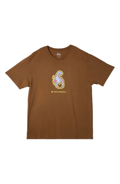 Shop Quiksilver X Saturdays Nyc Snyc Graphic T-shirt In Sepia