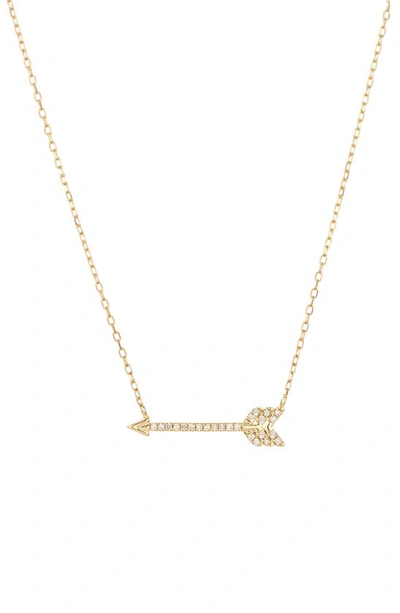 Shop Adina Reyter Arrow Diamond Pavé Pendant Necklace In Yellow Gold