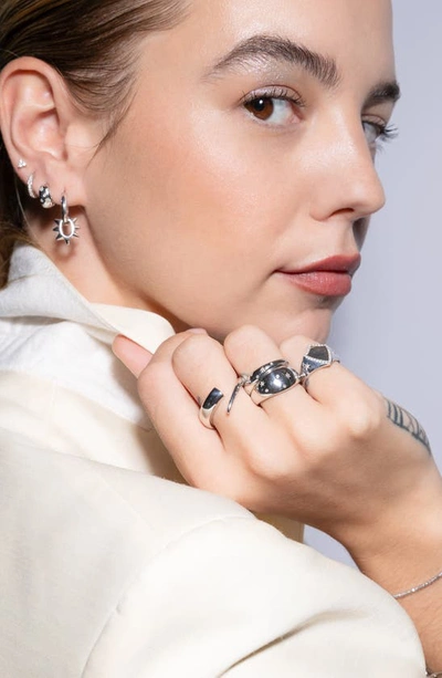 Shop Adina Reyter Pavé Diamond Shield Signet Ring In Sterling Silver