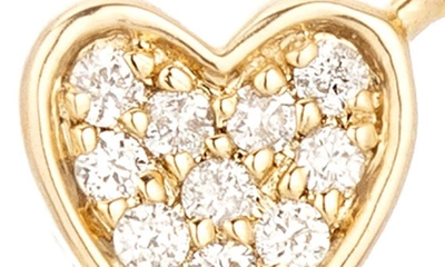 Shop Adina Reyter Heart + Arrow Diamond Pavé Stud Earrings In Yellow Gold