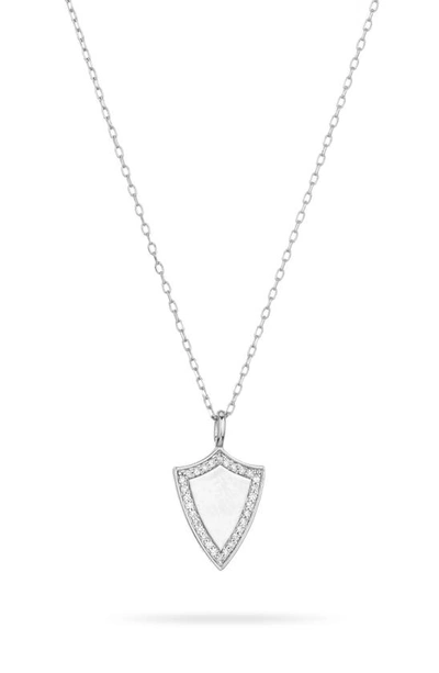 Shop Adina Reyter Pavé Diamond Shield Pendant Necklace In Sterling Silver