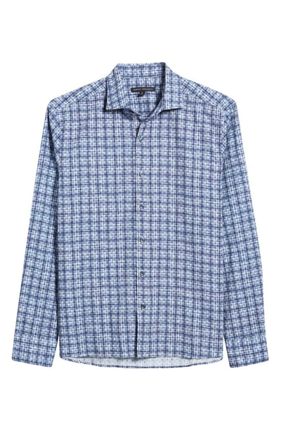 Shop Robert Barakett Oxnam Plaid & Dot Cotton Button-up Shirt In Navy
