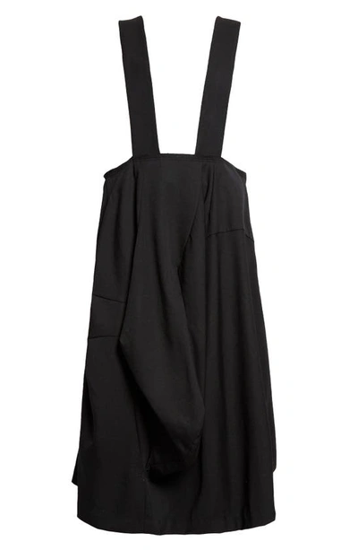 Shop Comme Des Garçons Comme Des Garçons Wool Gabardine Pinafore Dress In Black