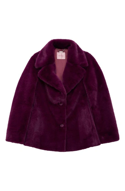 Shop Guess Corinne Faux Fur Coat In Purple
