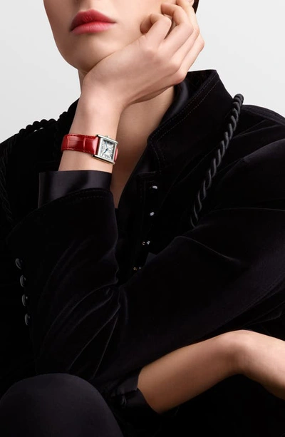 Longines Women's Swiss Mini Dolcevita Red Strap Watch 22x29mm In Red