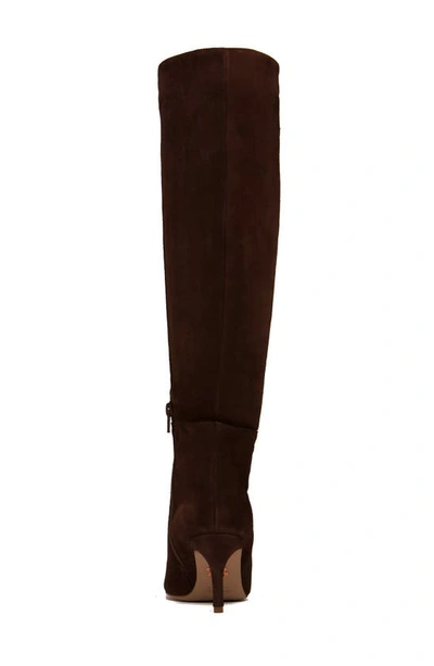 Shop Beautiisoles Wendy Pointed Toe Knee High Boot In Dark Brown
