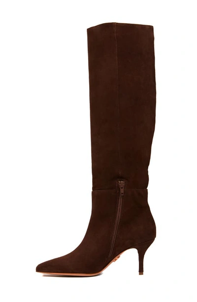 Shop Beautiisoles Wendy Pointed Toe Knee High Boot In Dark Brown