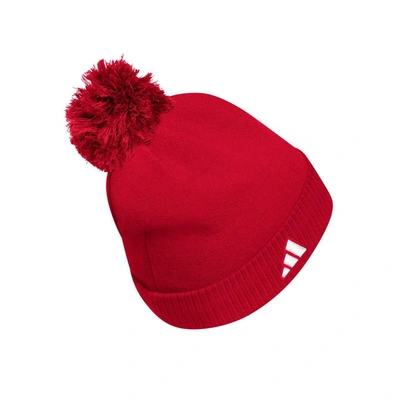 Shop Adidas Originals Adidas Crimson Indiana Hoosiers 2023 Sideline Cold.rdy Cuffed Knit Hat With Pom