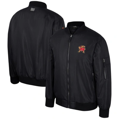 Shop Colosseum Black Maryland Terrapins Full-zip Bomber Jacket