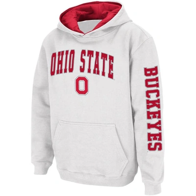 Shop Colosseum Youth   White Ohio State Buckeyes 2-hit Pullover Hoodie