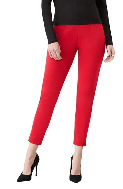 Shop Gstq Ankle Zip Pants In Valentine Red