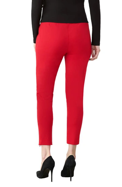 Shop Gstq Ankle Zip Pants In Valentine Red