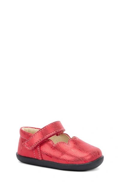 Shop See Kai Run Susie Mary Jane In Red Metallic