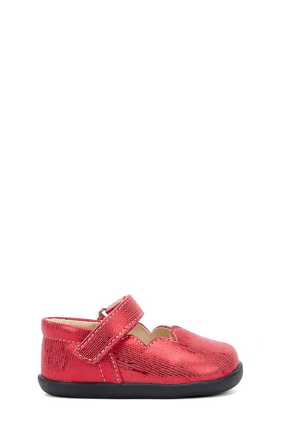 Shop See Kai Run Susie Mary Jane In Red Metallic