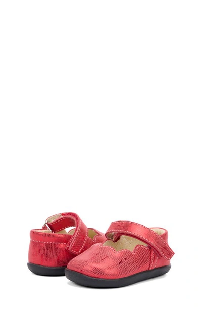 Shop See Kai Run Susie Mary Jane In Red Metallic