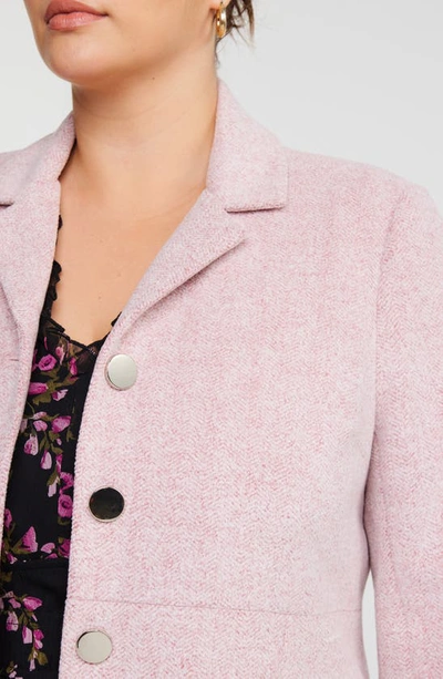 Shop Estelle Floater Notched Lapel Coat In Dusty Pink
