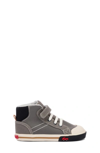 Shop See Kai Run Dane High Top Sneaker In Gray Leather