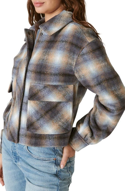 Shop Lucky Brand Plaid Crop Jacket In Blue Multi Plaid