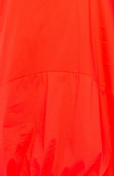 Buxom Couture Bubble Hem Cotton Blend Poplin Dress In Red